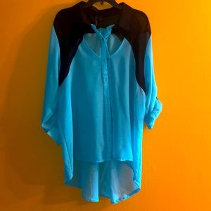 Sheer High-Low Blouse